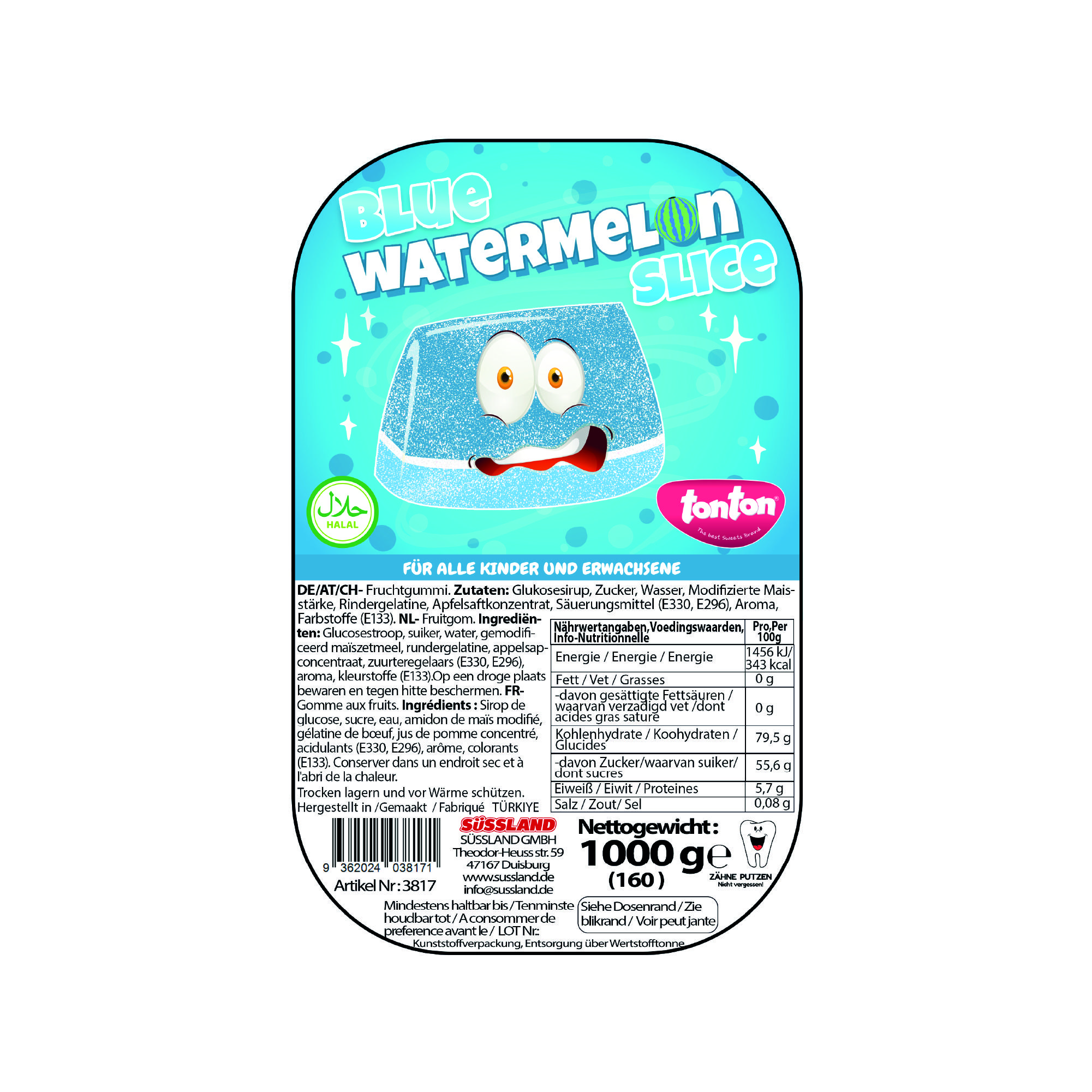 TONTON BLUE WATERMELON SLICE 1000 g – Bild 2